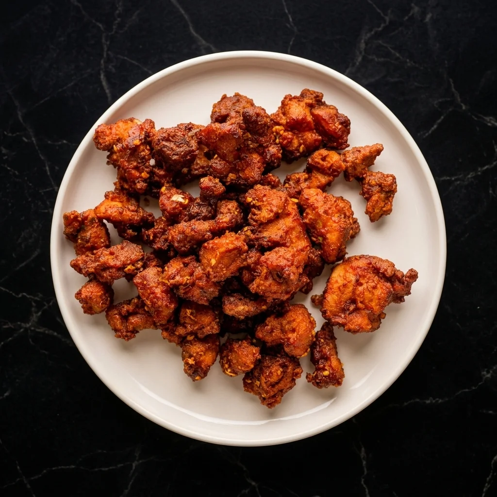 Chicken 65 spicy appetizer at Hyderabad Biryani House Indian restaurant Vancouver